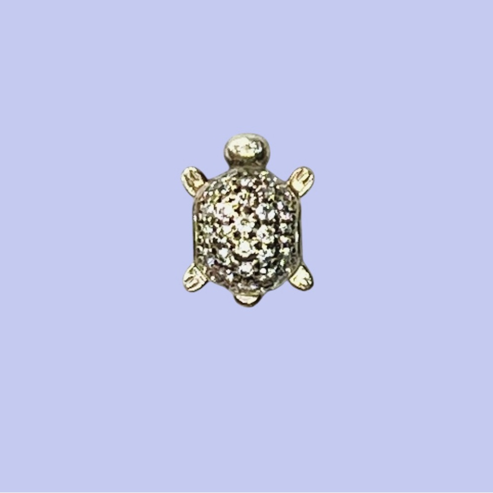 Retired PANDORA Sparkly Sea Turtle s925 Charm
